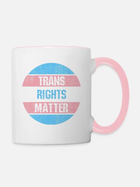 Trans Rights Matter - Tasse zweifarbig - Weiß/Pink