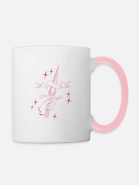 Genialer Dolch - Tasse zweifarbig - Weiß/Pink