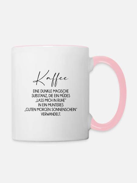 Kaffee - Tasse zweifarbig - Weiß/Pink