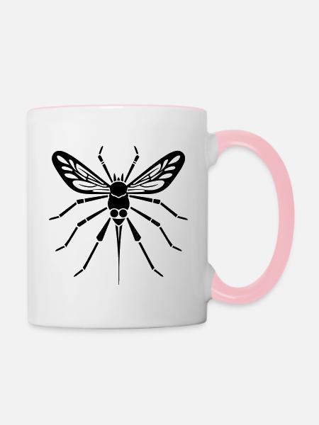 Mücke - Tasse zweifarbig - Weiß/Pink