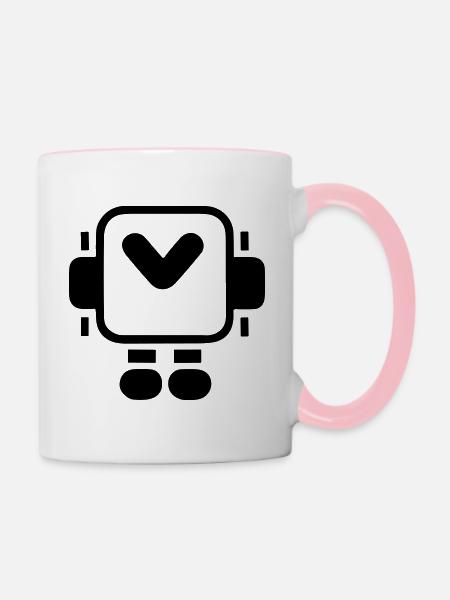 Kleiner Roboter - Tasse zweifarbig - Weiß/Pink