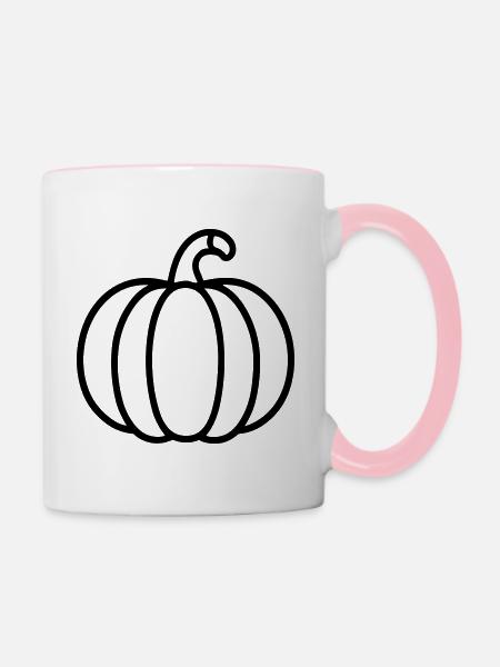 Kürbis - Tasse zweifarbig - Weiß/Pink