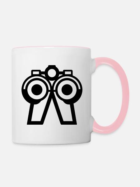 Fernglas - Tasse zweifarbig - Weiß/Pink