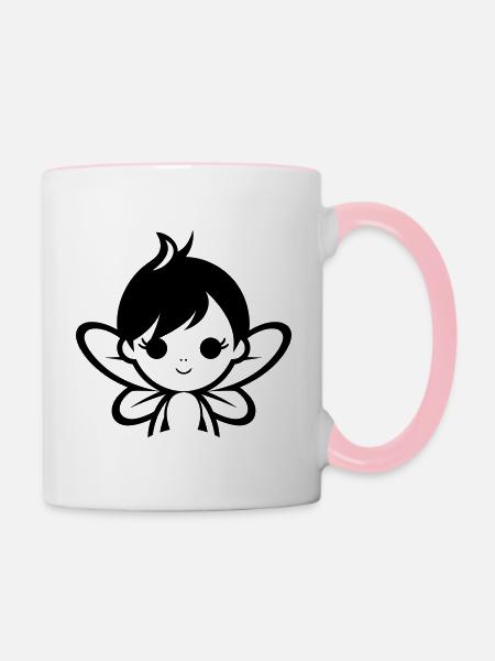 Kleine Fee - Tasse zweifarbig - Weiß/Pink