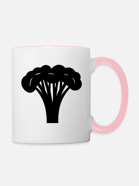 Brokkoli - Tasse zweifarbig - Weiß/Pink