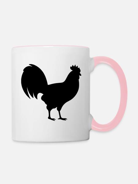 Henne - Tasse zweifarbig - Weiß/Pink