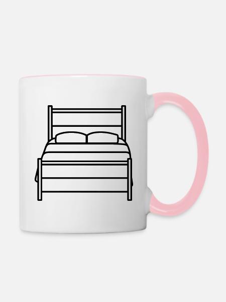 Bett - Tasse zweifarbig - Weiß/Pink