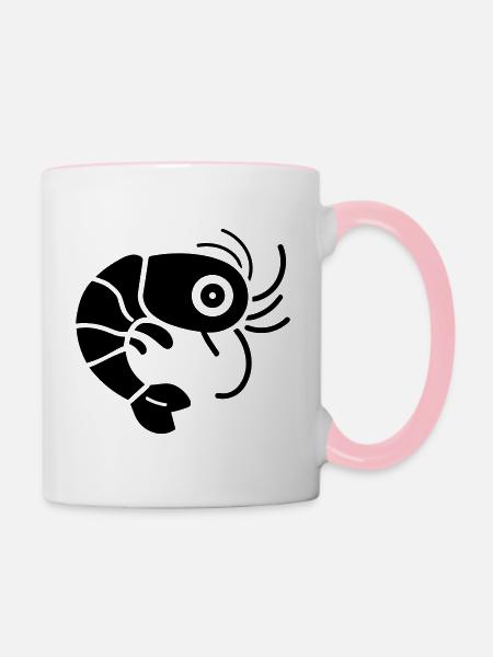 Garnele - Tasse zweifarbig - Weiß/Pink