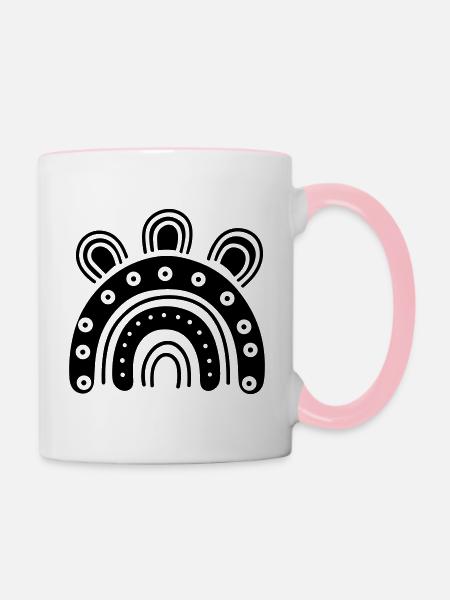 Regenbogen - Tasse zweifarbig - Weiß/Pink