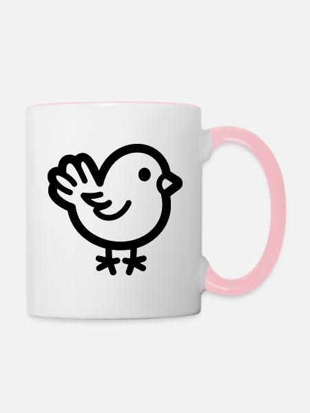 Küken - Tasse zweifarbig - Weiß/Pink