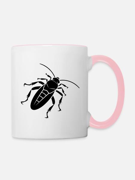 Schabe - Tasse zweifarbig - Weiß/Pink