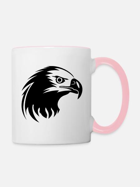 Adler - Tasse zweifarbig - Weiß/Pink