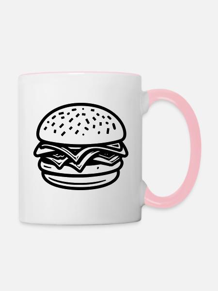 Hamburger - Tasse zweifarbig - Weiß/Pink