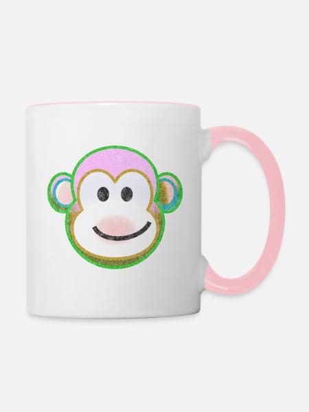 Funky Monkey - Tasse zweifarbig - Weiß/Pink