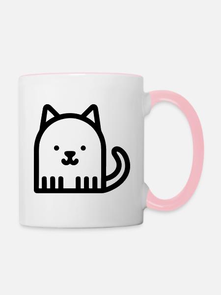 Kätzchen - Tasse zweifarbig - Weiß/Pink