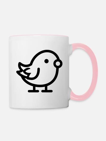 Küken - Tasse zweifarbig - Weiß/Pink