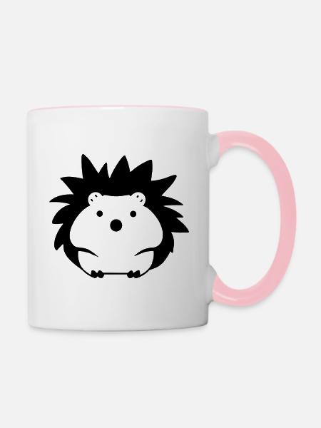 Igel - Tasse zweifarbig - Weiß/Pink