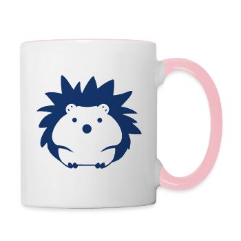 Igel - Tasse zweifarbig - Weiß/Pink - Rechts