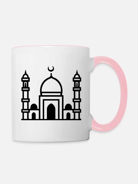 Moschee - Tasse zweifarbig - Weiß/Pink