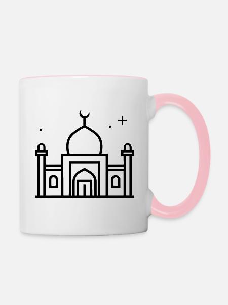 Moschee - Tasse zweifarbig - Weiß/Pink