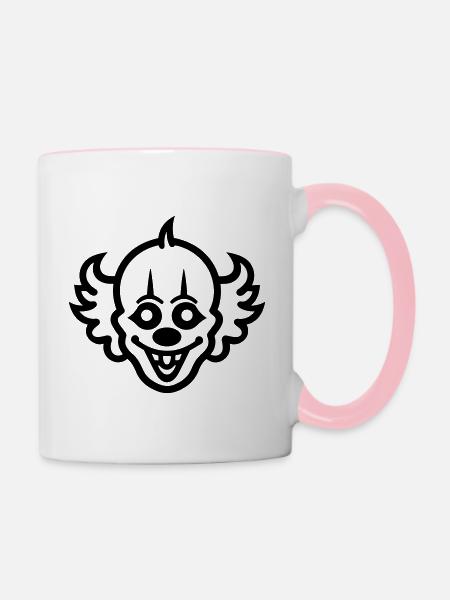 Clown - Tasse zweifarbig - Weiß/Pink