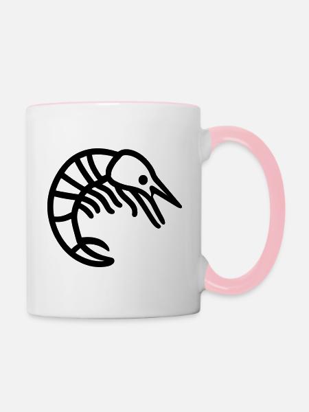 Garnele - Tasse zweifarbig - Weiß/Pink