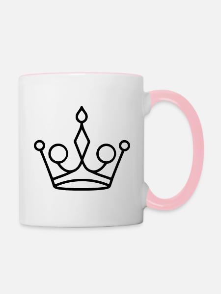 Diadem - Tasse zweifarbig - Weiß/Pink