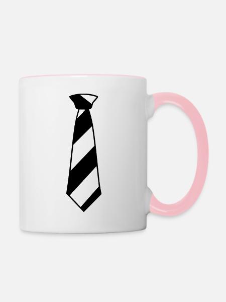 Binden - Tasse zweifarbig - Weiß/Pink