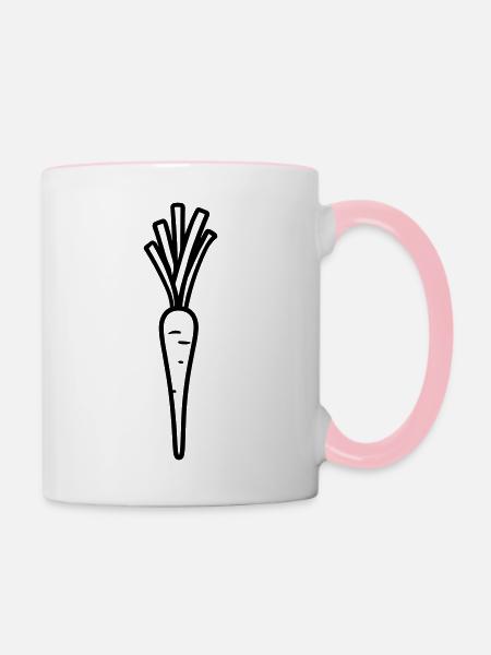 Karotte - Tasse zweifarbig - Weiß/Pink