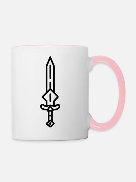 Schwert - Tasse zweifarbig - Weiß/Pink