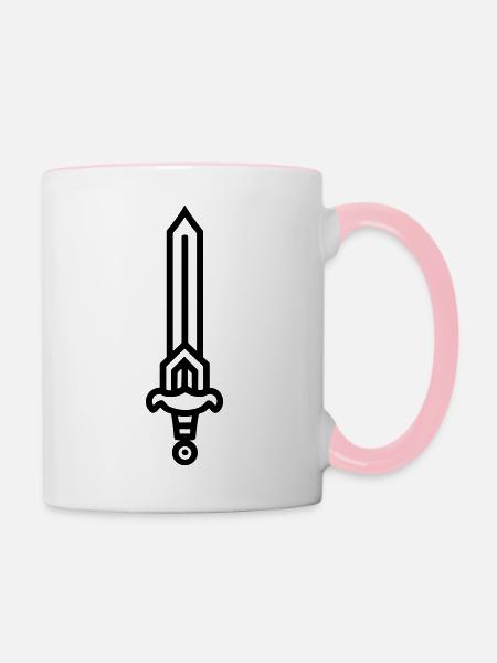 Schwert - Tasse zweifarbig - Weiß/Pink
