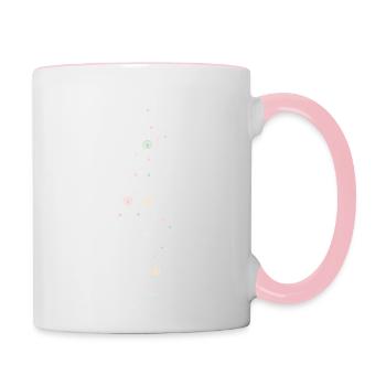 Spirales et cercles scintillants - Mug contrasté - blanc/rose - Droite