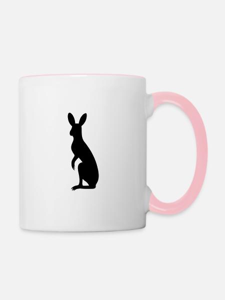 Känguru - Tasse zweifarbig - Weiß/Pink
