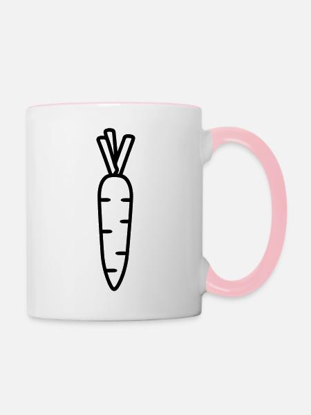 Karotte - Tasse zweifarbig - Weiß/Pink