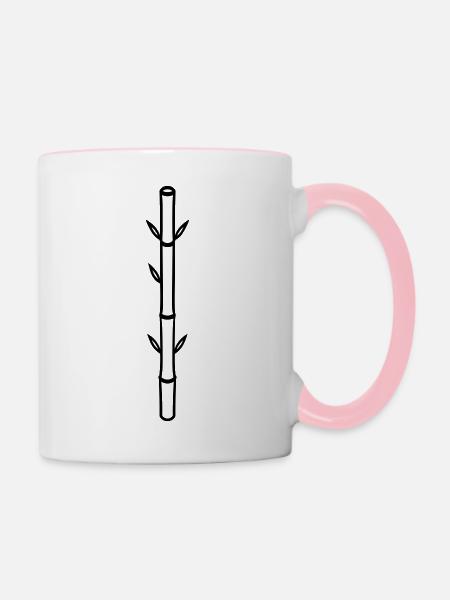 Bambus - Tasse zweifarbig - Weiß/Pink