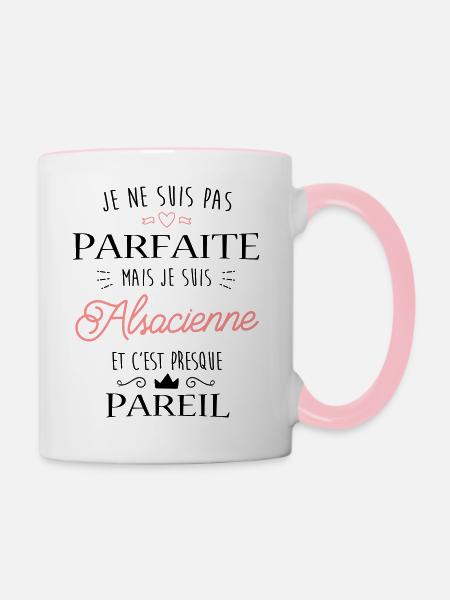 Parfaite Alsacienne - Mug contrasté - blanc/rose