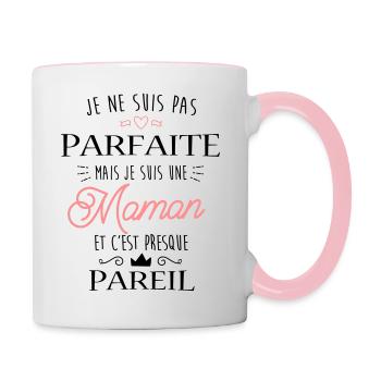 Maman Parfaite - Mug contrasté - blanc/rose - Droite