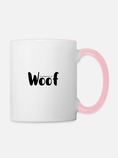 Woof - Tasse zweifarbig - Weiß/Pink