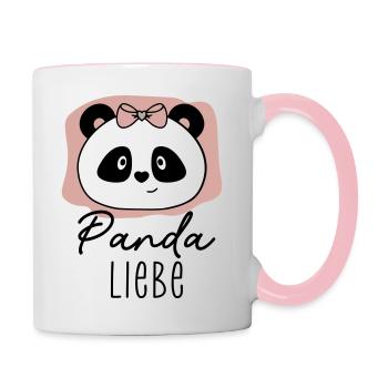 Panda Liebe - Tasse zweifarbig - Weiß/Pink - Rechts