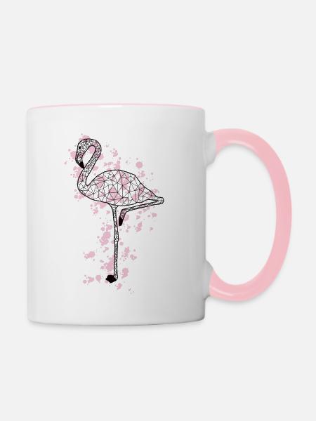 Flamingoo GeomeTRIX bunt - Tasse zweifarbig - Weiß/Pink