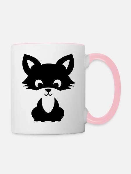 Fuchs - Tasse zweifarbig - Weiß/Pink