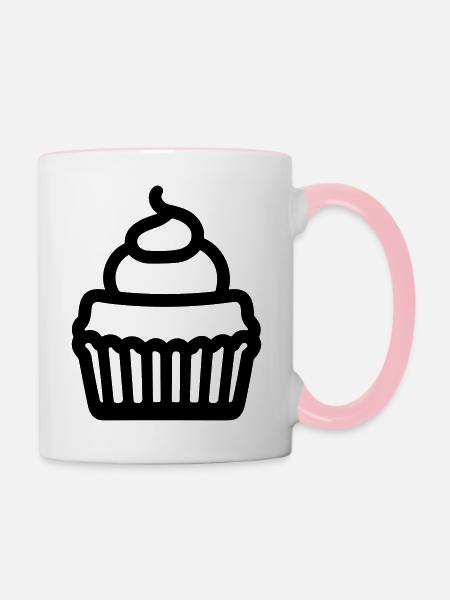 Cupcake - Tasse zweifarbig - Weiß/Pink