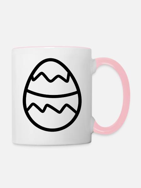 Ei - Tasse zweifarbig - Weiß/Pink