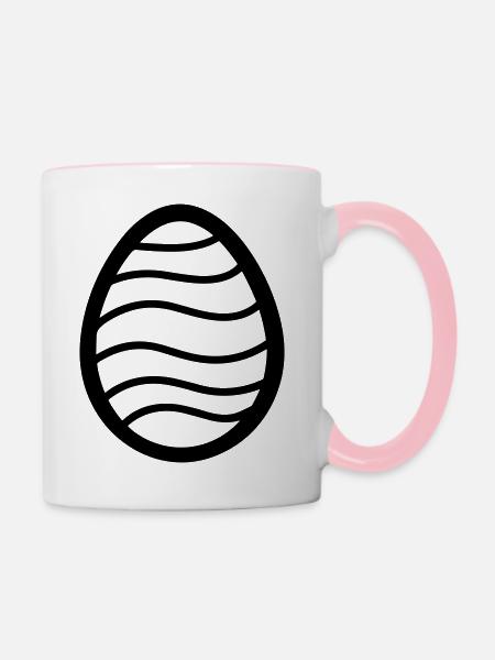 Ei - Tasse zweifarbig - Weiß/Pink