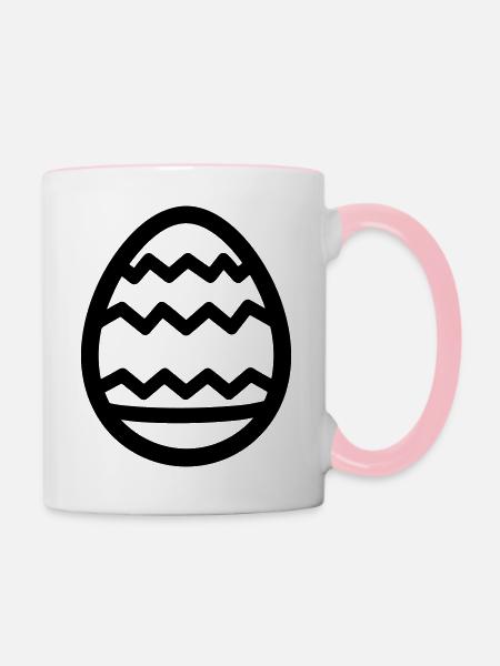 Ei - Tasse zweifarbig - Weiß/Pink