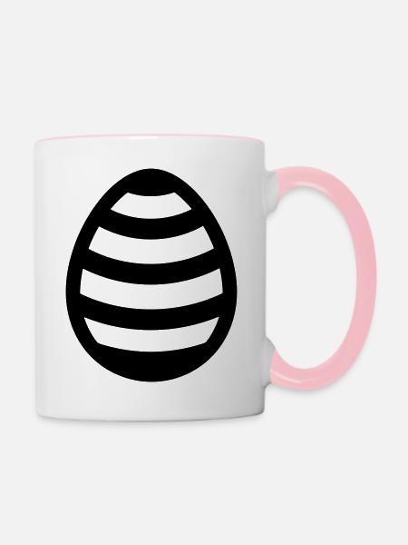 Ei - Tasse zweifarbig - Weiß/Pink