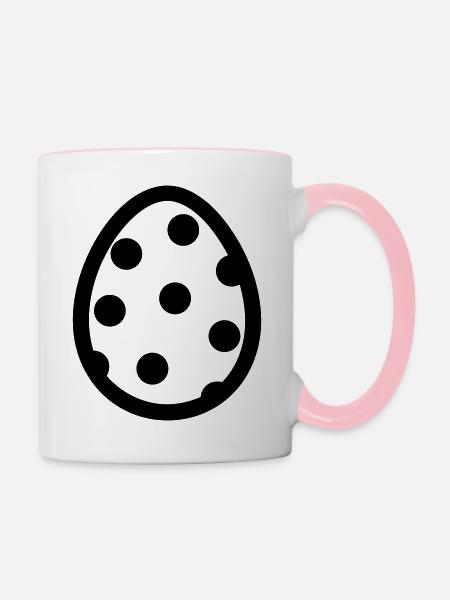 Ei - Tasse zweifarbig - Weiß/Pink