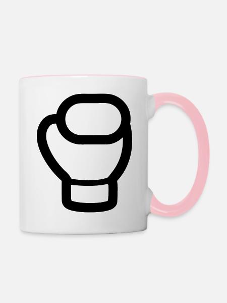 Boxhandschuh - Tasse zweifarbig - Weiß/Pink