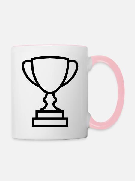 Trophäe - Tasse zweifarbig - Weiß/Pink