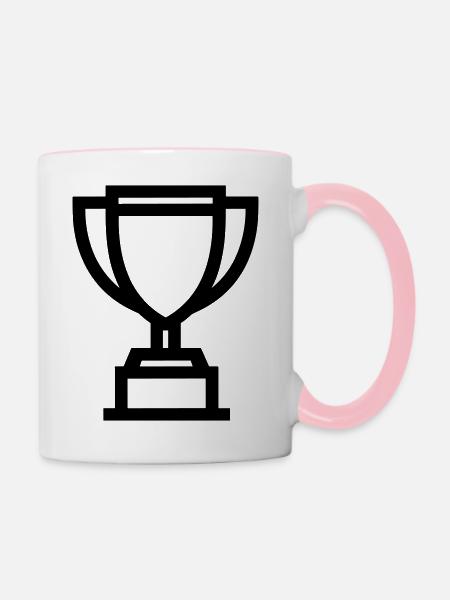 Trophäe - Tasse zweifarbig - Weiß/Pink